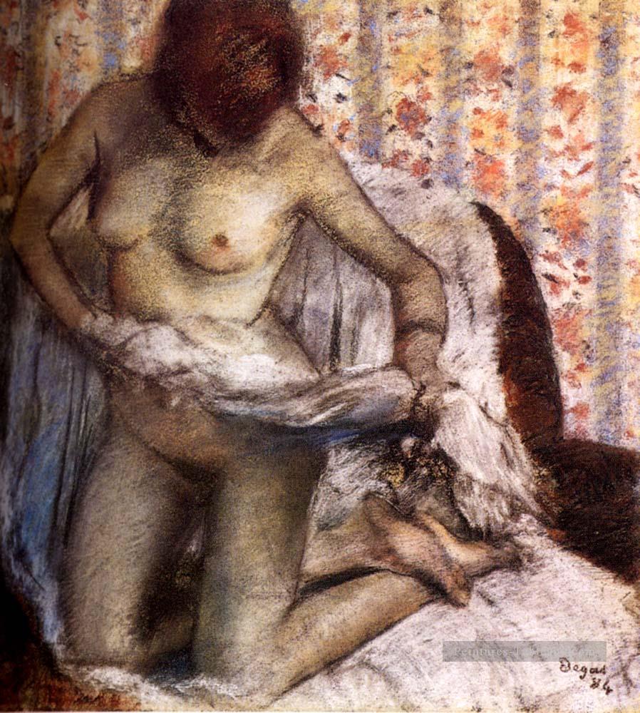Après The Bath 1884 Nu balletdancer Edgar Degas Peintures à l'huile